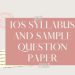 iOS Syllabus and Sample Question Paper