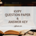 KVPY Question Paper with Answer Key