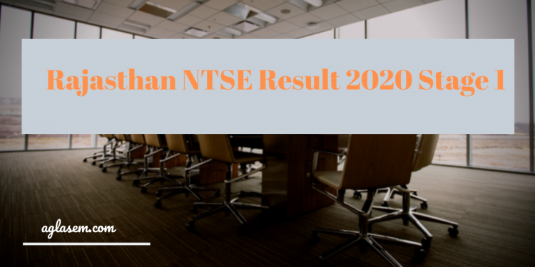 Rajasthan NTSE Result 2020 Stage 1