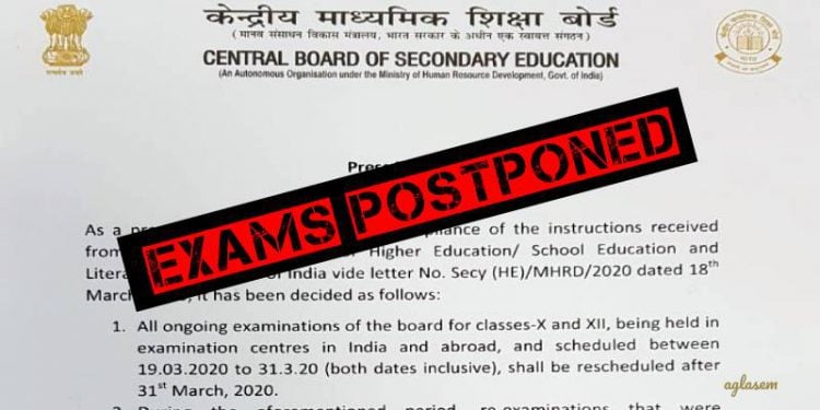 CBSE Board Exam 2020 Postponed
