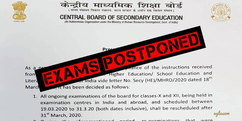 Cbse Board Exam 2020 Postponed Due To Coronavirus Covid 19 Here Is The Full Notice