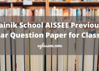 Sainik School AISSEE Previous Year Question Paper for Class 9