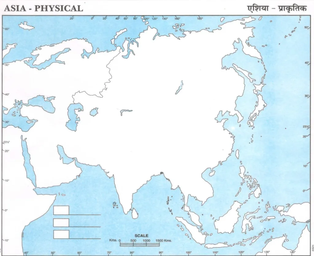 physical map of asia with labels