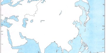 Physical Map of Asia for School (Blank) - PDF Download