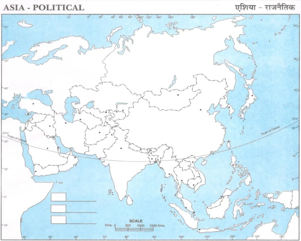 blank asia physical map