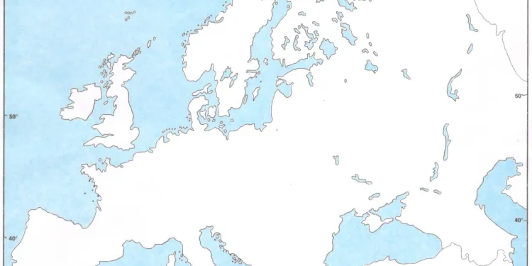 europe physical map blank