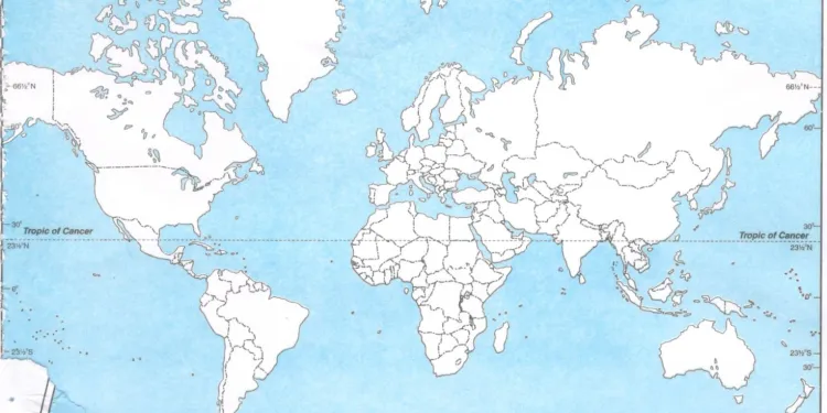 blank map of world with rivers